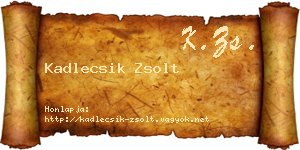 Kadlecsik Zsolt névjegykártya